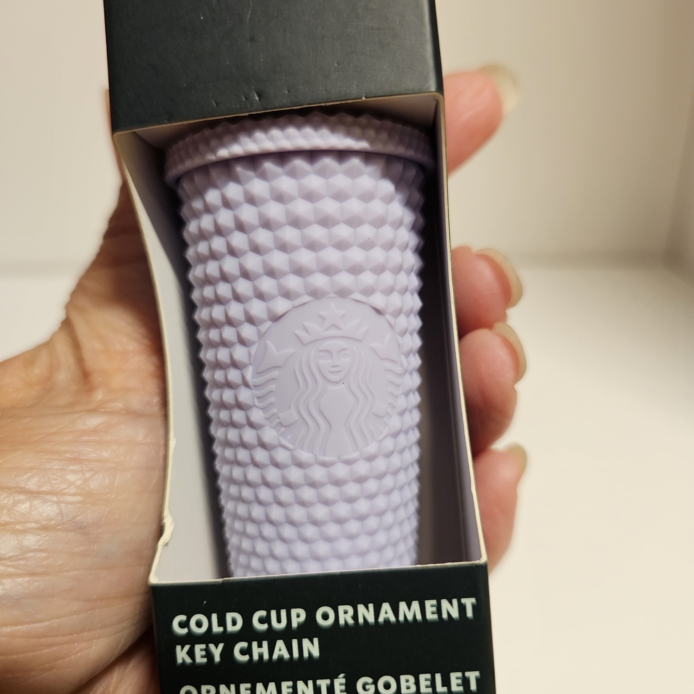 NEW Starbucks MatteLavendar Purple Studded Cold Cup Keychain